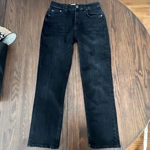 ZARA high rise straight leg jeans